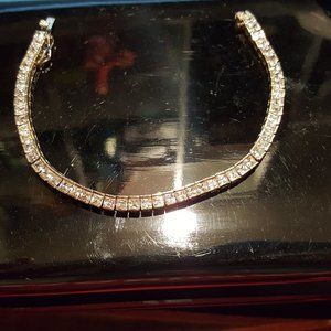 Square cut CZ and Sterling Tennis bracelet